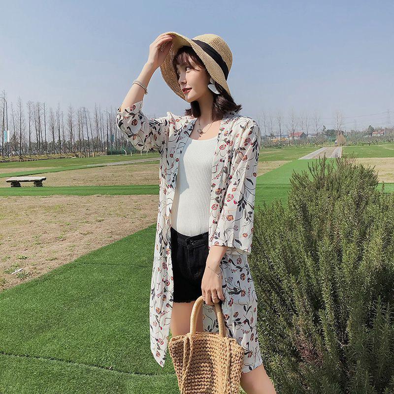 Женская шифоновая принтованная солнцезащитная одежда средней длины с рукавами-семью точками кардиган One Size
Женская шифоновая принтованная солнцезащитная одежда средней длины с рукавами-семью точками кардиган One Size