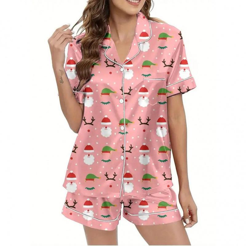 Four Seasons Women s Christmas Pajamas - Short Style, Digital Print, Customizable with Pictures, One-Piece Homewear. S
Four Seasons Women s Christmas Pajamas - Short Style, Digital Print, Customizable with Pictures, One-Piece Homewear. S