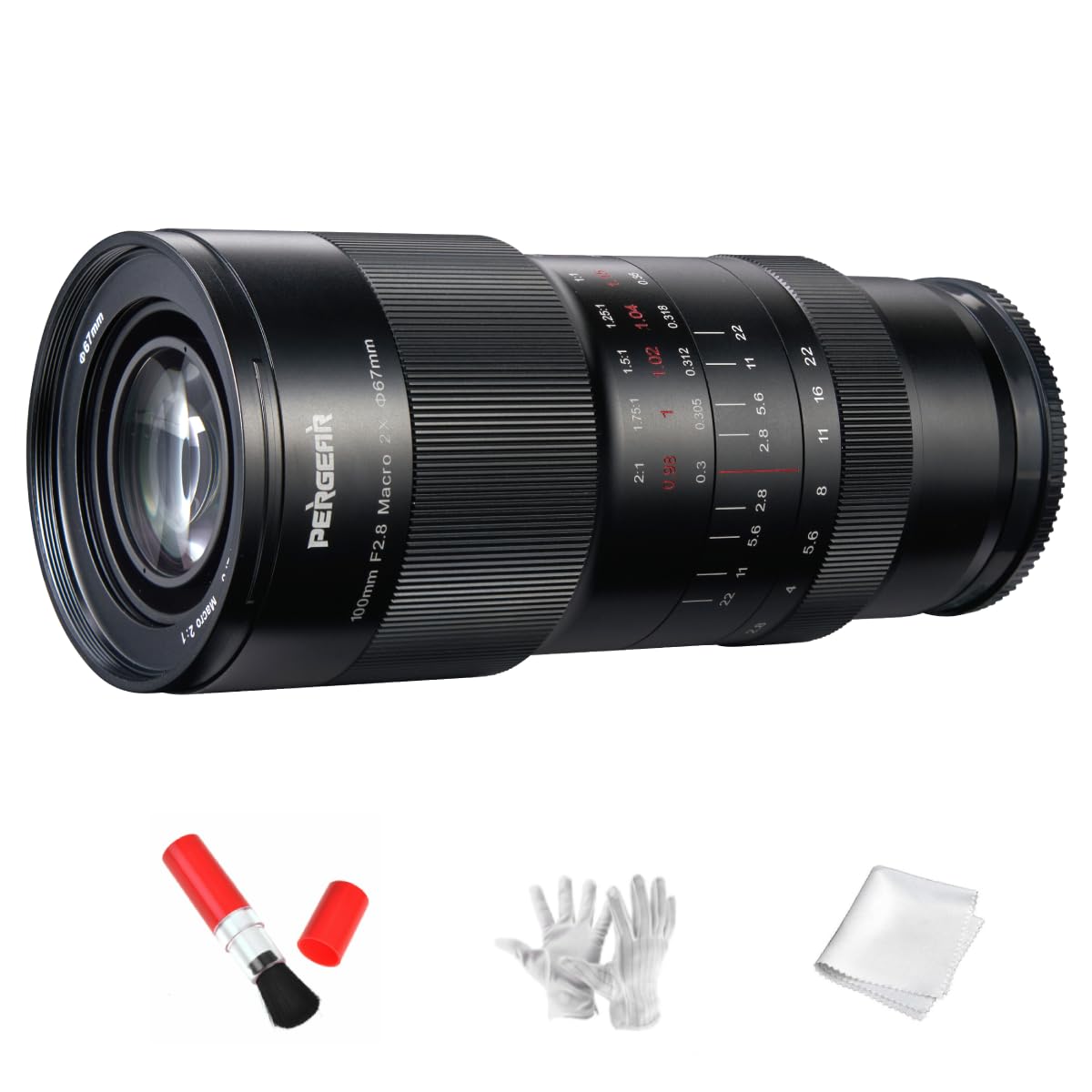 PERGEAR 100mm 2X Macro Lens Full Frame Compatible Manual Focus Internal Focus Design 13 Aperture Blades 14 Apertures in 9 Groups Stepless Aperture E
PERGEAR 100mm 2X Macro Lens Full Frame Compatible Manual Focus Internal Focus Design 13 Aperture Blades 14 Apertures in 9 Groups Stepless Aperture E