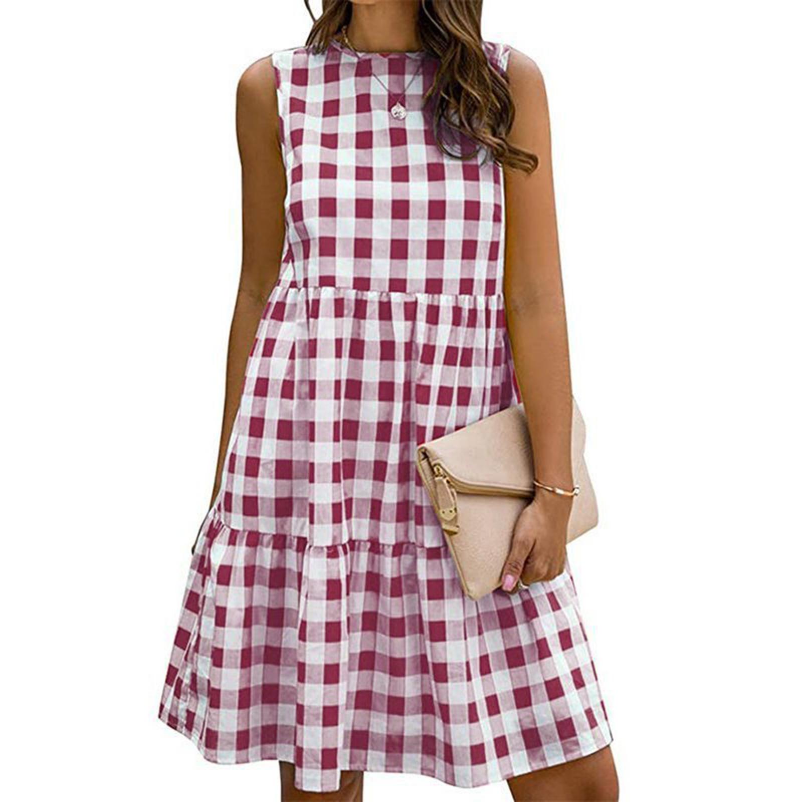 Women s Casual Round-neck Checkered Loose Dress L винний
Women s Casual Round-neck Checkered Loose Dress L винний