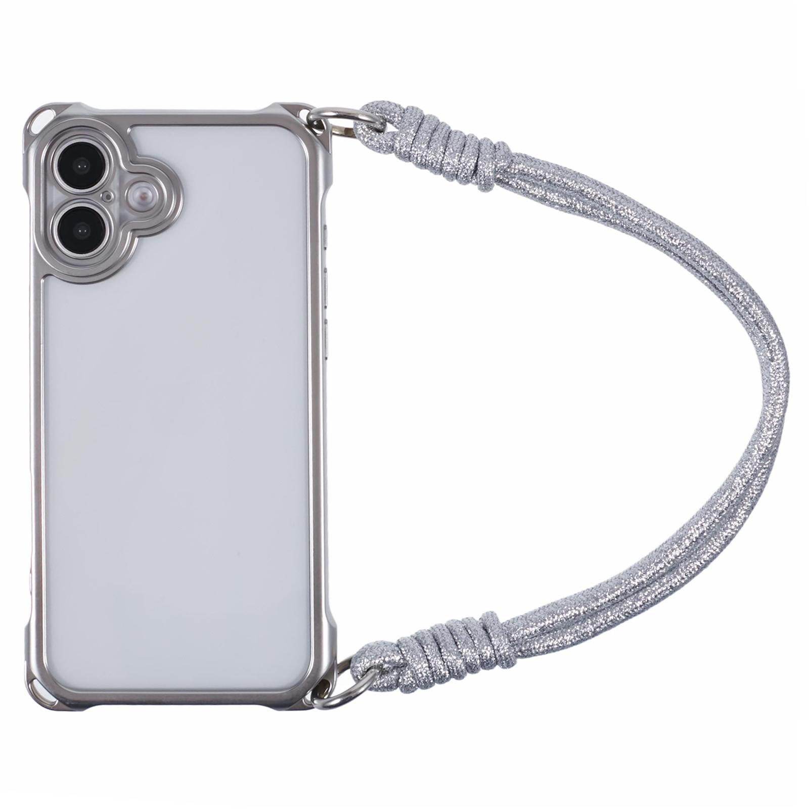 For iPhone 16 Plus Case Reinforced Corner Shockproof TPU Phone Cover with Wrist Strap Silver
For iPhone 16 Plus Case Reinforced Corner Shockproof TPU Phone Cover with Wrist Strap Silver