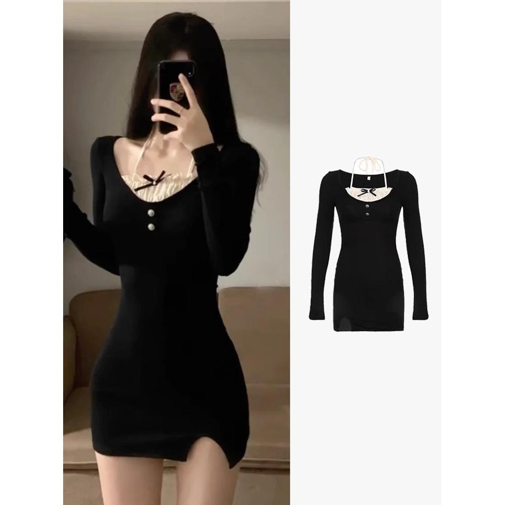 Black Sexy Bodycon Mini Dress - Spring Two-Piece Look, Slim Fit, Patchwork Design L
Black Sexy Bodycon Mini Dress - Spring Two-Piece Look, Slim Fit, Patchwork Design L