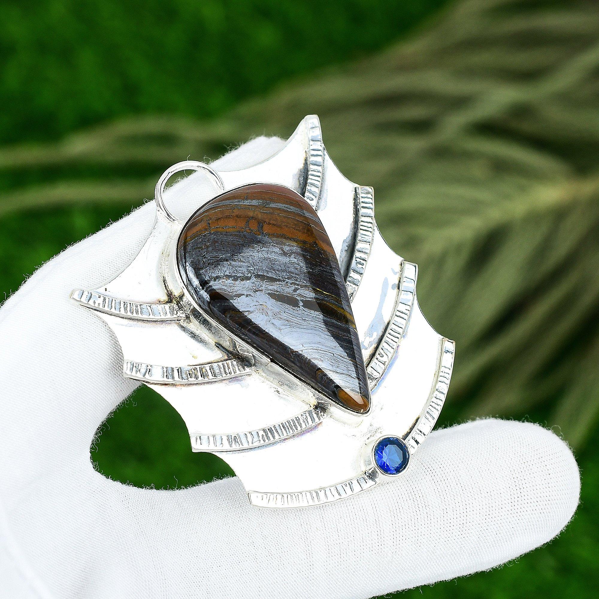 Wedding Gift For Her 925 Sterling Silver Natural Iron Tiger Eye Gemstone Pendant
Wedding Gift For Her 925 Sterling Silver Natural Iron Tiger Eye Gemstone Pendant