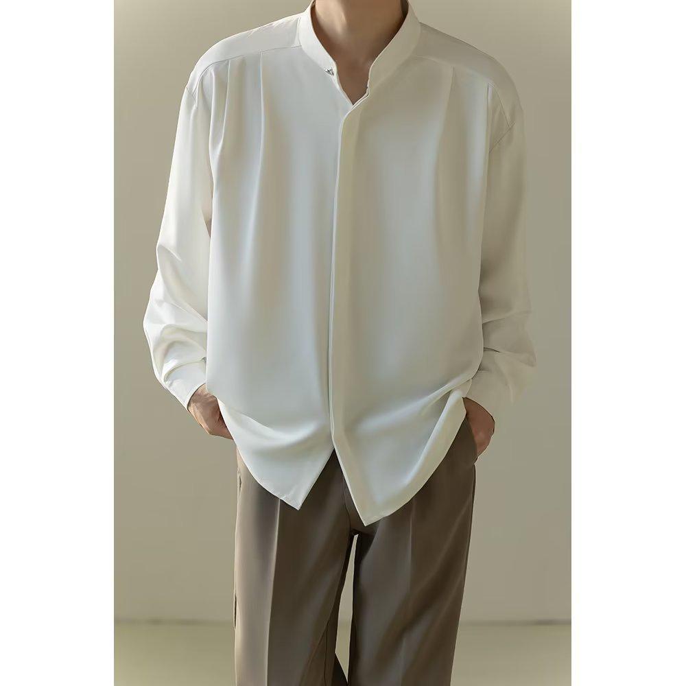 2023 Men s Autumn Casual Loose Fit Stand Collar Shirt - Korean Style, Long Sleeve, Lightly Draped M
2023 Men s Autumn Casual Loose Fit Stand Collar Shirt - Korean Style, Long Sleeve, Lightly Draped M