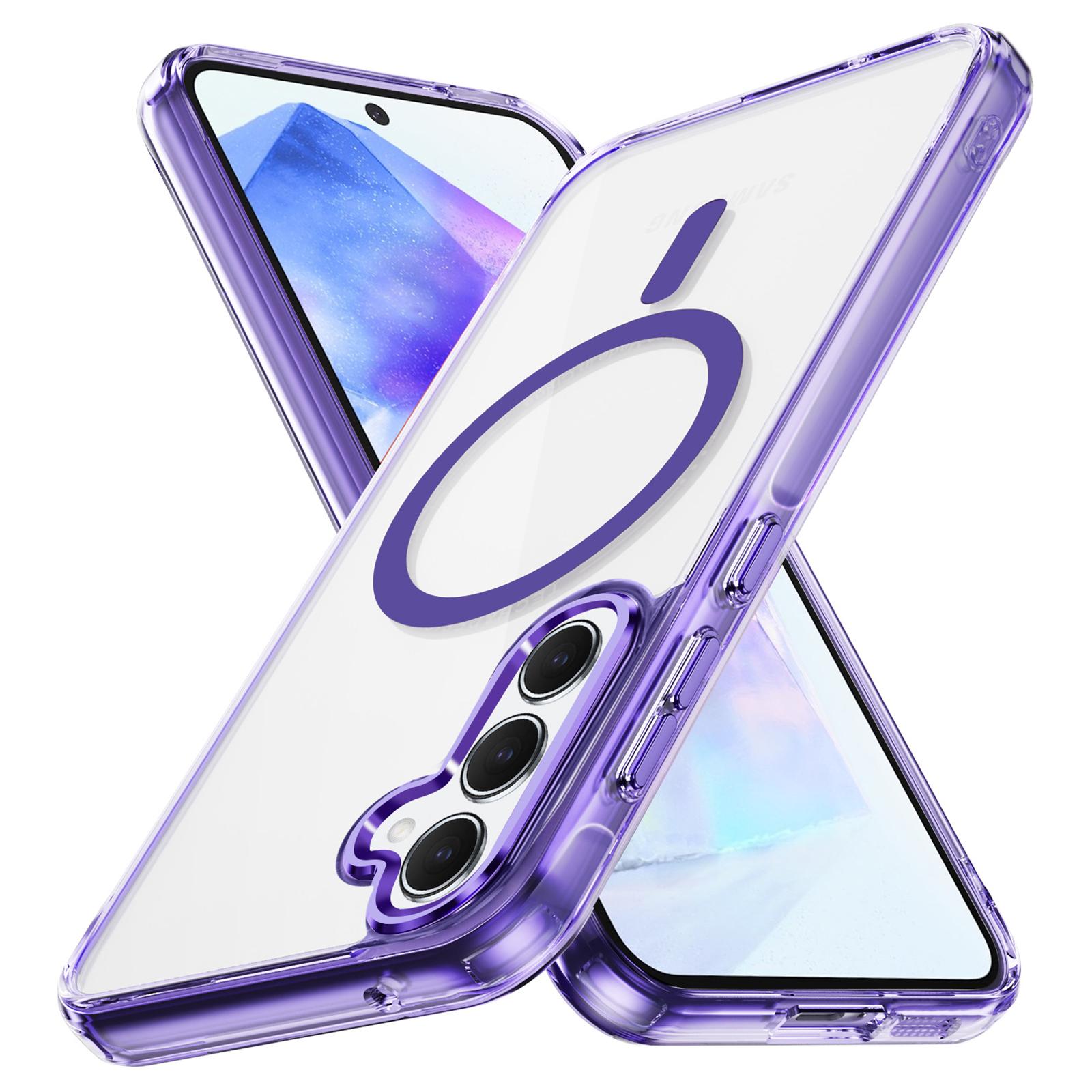 For Samsung Galaxy A55 5G Case Compatible with MagSafe TPU+PC Clear Phone Cover Purple
For Samsung Galaxy A55 5G Case Compatible with MagSafe TPU+PC Clear Phone Cover Purple