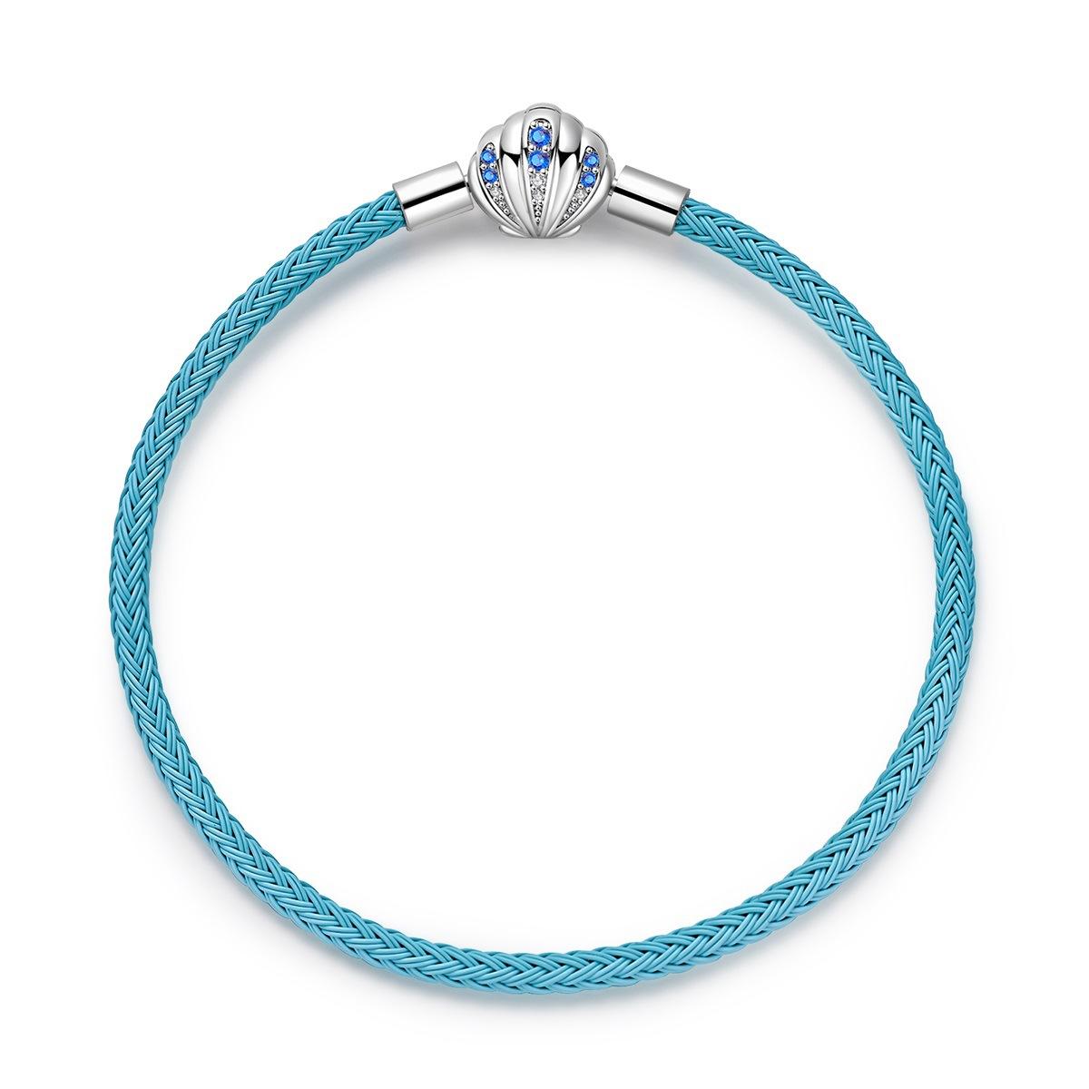 S925 Silver DIY Handmade Four Leaf Clover Shell Pendant Blue Leather Cord Bracelet Jewelry Accessory 20CM
S925 Silver DIY Handmade Four Leaf Clover Shell Pendant Blue Leather Cord Bracelet Jewelry Accessory 20CM
