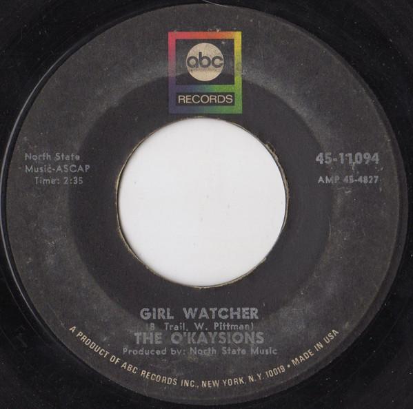 7inch Record O KAYSIONS - Girl Watcher 4511094 ABC Records 1968 US Soul/Funk Used
7inch Record O KAYSIONS - Girl Watcher 4511094 ABC Records 1968 US Soul/Funk Used