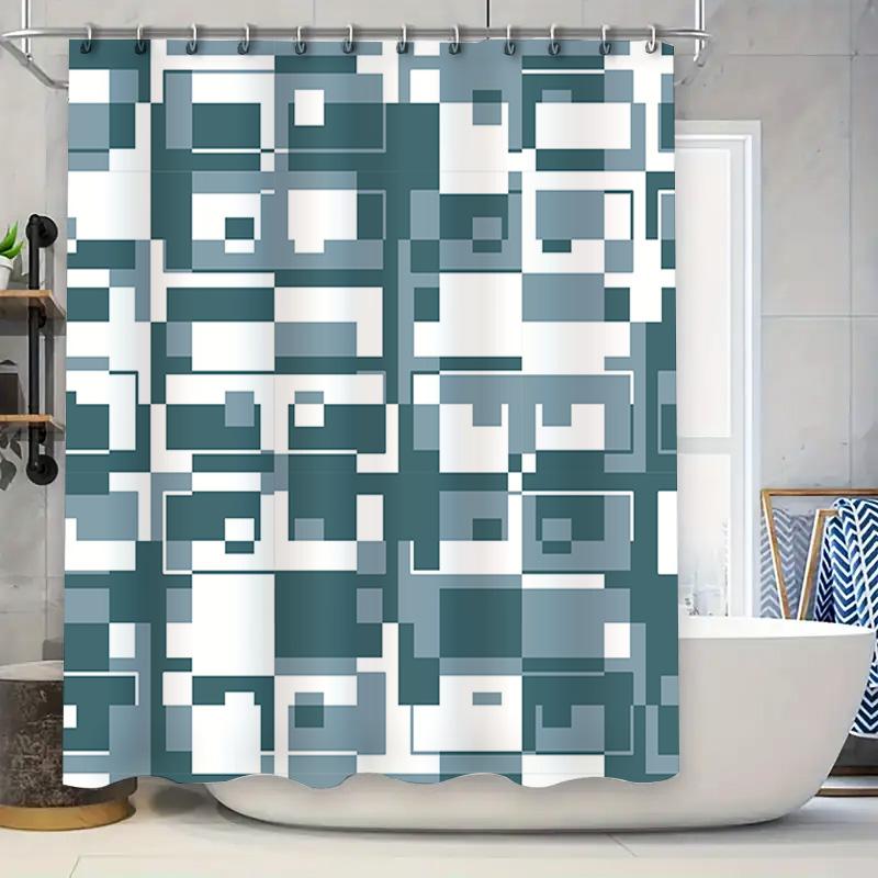 Modern Style Waterproof Fabric Shower Curtain With Block Design For Bathroom Decorations In Blue White Colors Size: 180Cm X 245C W60H190(CM)-1 Pcs
Modern Style Waterproof Fabric Shower Curtain With Block Design For Bathroom Decorations In Blue White Colors Size: 180Cm X 245C W60H190(CM)-1 Pcs
