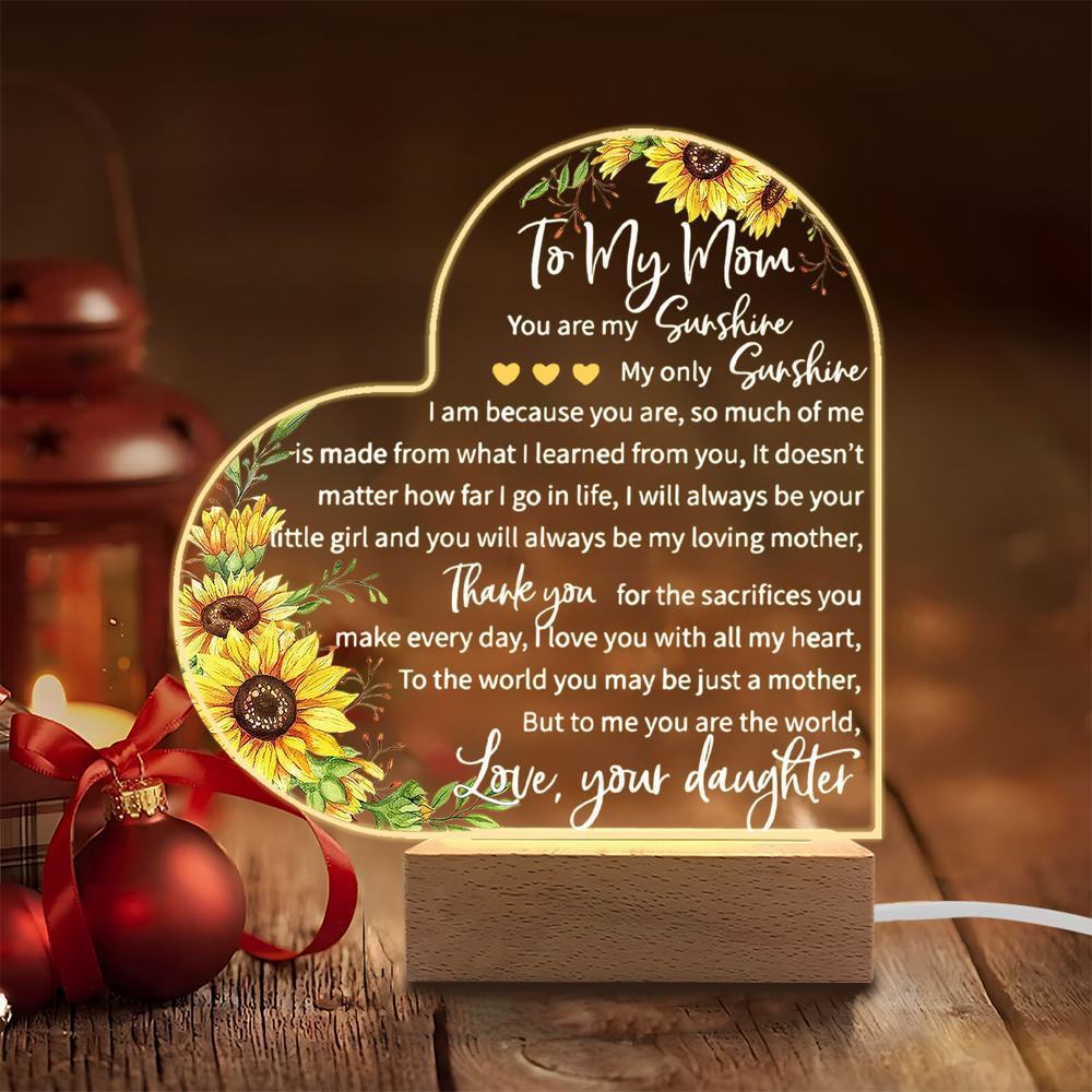 1PC 2D Flat Acrylic Luminous Ornament Photography Accessories, USB Wooden Base, Mom Gift Plaque, Daughter/Son Present Plastic чистий
1PC 2D Flat Acrylic Luminous Ornament Photography Accessories, USB Wooden Base, Mom Gift Plaque, Daughter/Son Present Plastic чистий