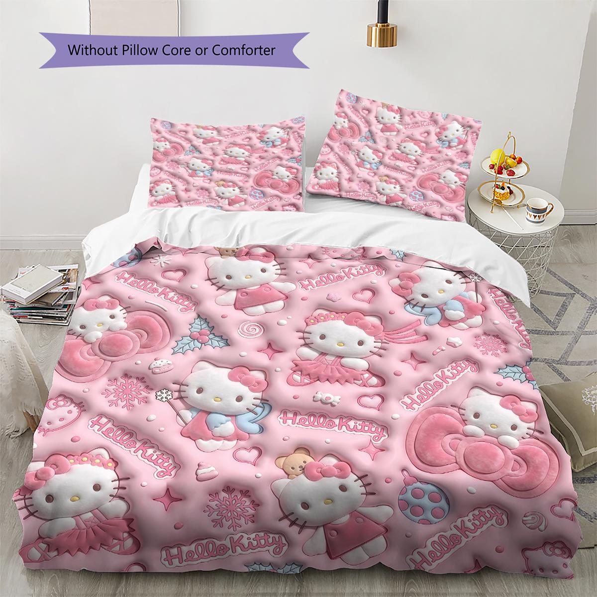Hello Kitty Pink Pattern Bedding,Quilt Set Quilt Cover Pillowcase Home Birthday Gift(1 * duvet cover + 2 * pillowcase, without core) 135x200cm
Hello Kitty Pink Pattern Bedding,Quilt Set Quilt Cover Pillowcase Home Birthday Gift(1 * duvet cover + 2 * pillowcase, without core) 135x200cm