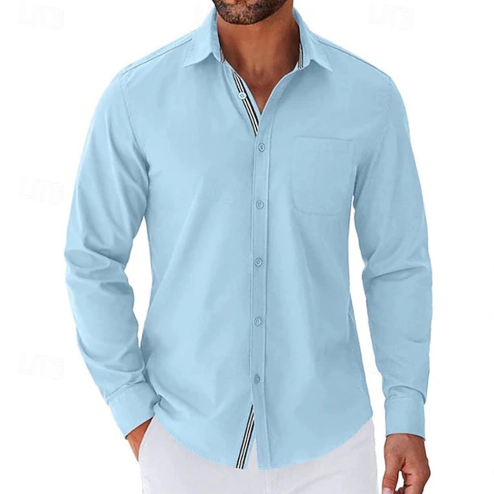 Men s Linen Button-down Shirt, Beach Shirt, Long-sleeved Plain-colored Stand-up Collar, Spring Casual Everyday Wear XL небо синє кольору
Men s Linen Button-down Shirt, Beach Shirt, Long-sleeved Plain-colored Stand-up Collar, Spring Casual Everyday Wear XL небо синє кольору