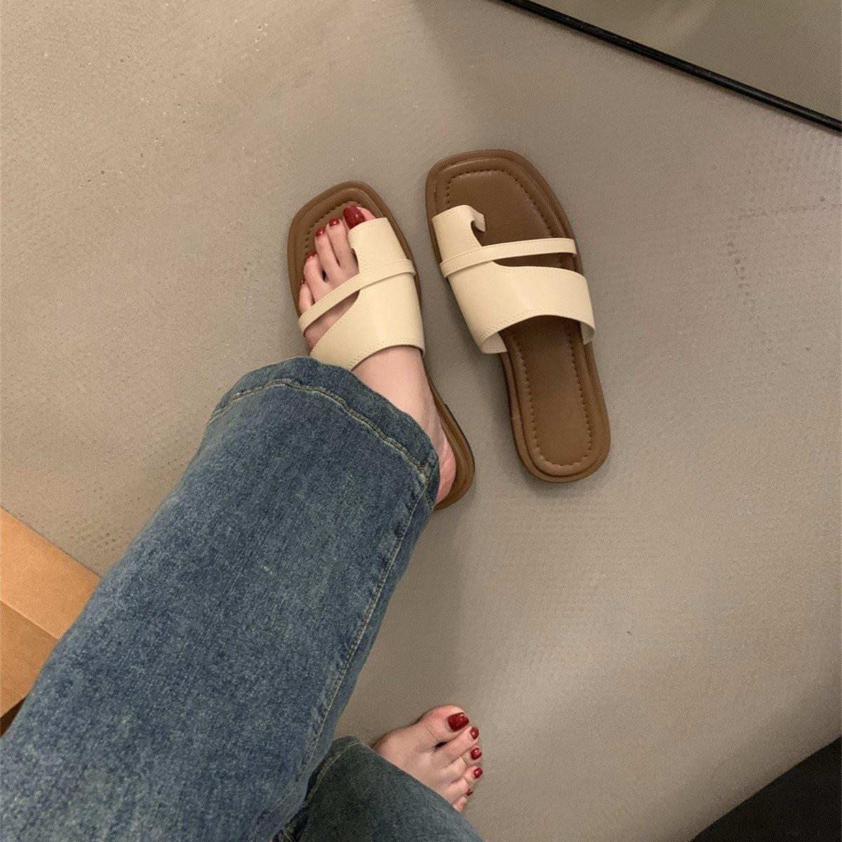 Retro flat-bottomed toe slippers women s wear niche fashion commuter open-toed sandals 35
Retro flat-bottomed toe slippers women s wear niche fashion commuter open-toed sandals 35