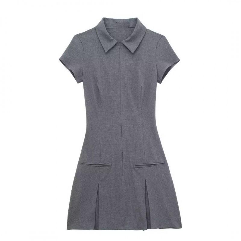 European American Women s Clothing Fashionable Temperament Figure-fit Short-sleeved Wide-pleated Short Dress S серый
European American Women s Clothing Fashionable Temperament Figure-fit Short-sleeved Wide-pleated Short Dress S серый
