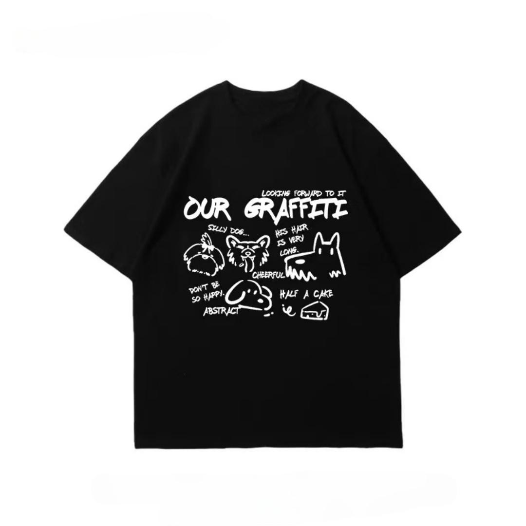 Unisex Women Our Graffiti Funny Dog Doodle TShirt Abstract Cartoon Print Oversized Cotton Short Sleeve Casual Black Tee Top 4XL
Unisex Women Our Graffiti Funny Dog Doodle TShirt Abstract Cartoon Print Oversized Cotton Short Sleeve Casual Black Tee Top 4XL