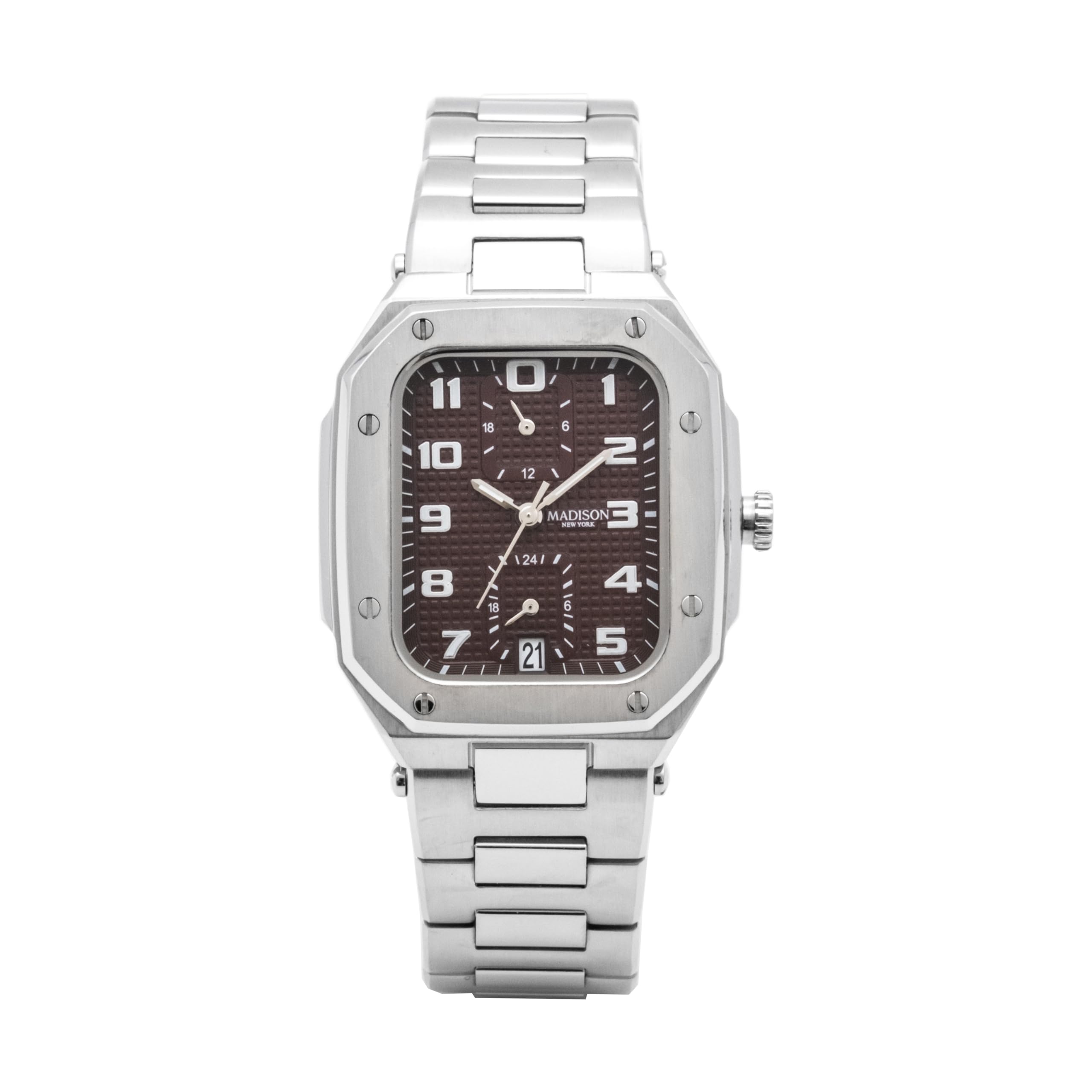 Чоловічий годинник 3 банкомати, водонепроникний Madison New York Quartz Wine Red Dial, ремінець з нержавіючої сталі MA011012-5 Fifth Avenue
Чоловічий годинник 3 банкомати, водонепроникний Madison New York Quartz Wine Red Dial, ремінець з нержавіючої сталі MA011012-5 Fifth Avenue