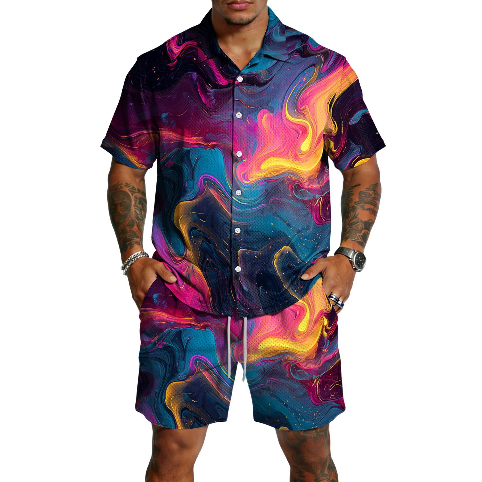 Men s Casual Lightweight Breathable Short-Sleeve Shirt And Shorts Set XL небо синє кольору
Men s Casual Lightweight Breathable Short-Sleeve Shirt And Shorts Set XL небо синє кольору