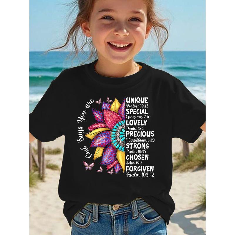 European Size Summer Fashion Girls Short Sleeved T Shirt with Lettering A Blend of Sunflower and Butterfly Patterns Casual and Versatile 98cm чёрный
European Size Summer Fashion Girls Short Sleeved T Shirt with Lettering A Blend of Sunflower and Butterfly Patterns Casual and Versatile 98cm чёрный
