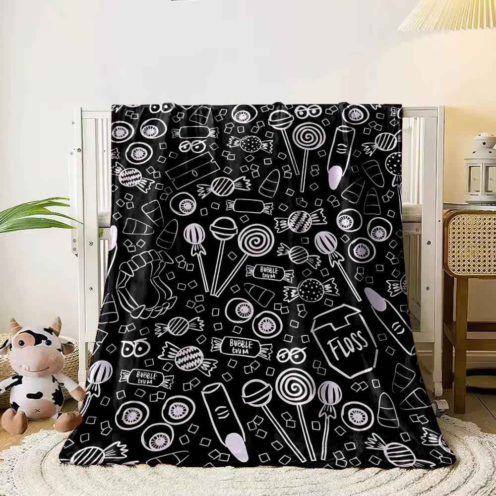 A black background with candy, lollipops, and dental items in white outline. for all seasons blanket lunch break throw gift 80cm x 120cm
A black background with candy, lollipops, and dental items in white outline. for all seasons blanket lunch break throw gift 80cm x 120cm