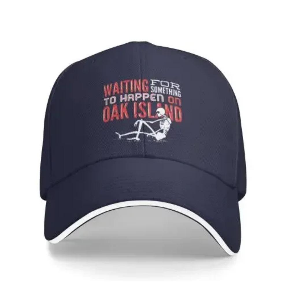 Ожидание чего-то, что произойдет на острове Оук Папа шляпы Регулируемая бейсболка Джинсовая винтажная шляпа Кепка для улицы с застежкой-молнией Adjustable фиолетовый