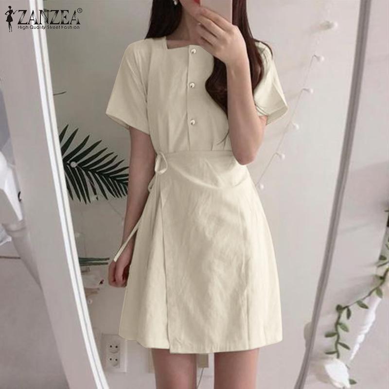 ZANZEA Повседневное летнее платье с квадратным воротником и короткими рукавами
ZANZEA Повседневное летнее платье с квадратным воротником и короткими рукавами
