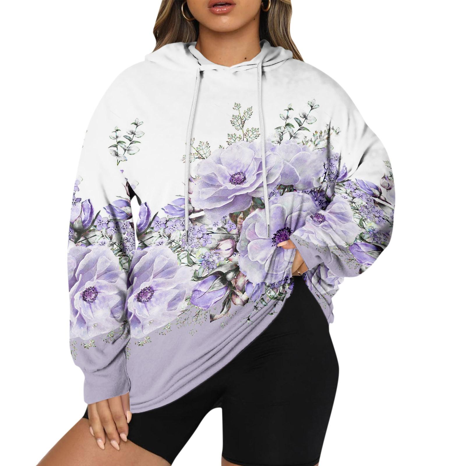 Жіночий пуловер великого розміру, толстовка з квітковим принтом і довгим рукавом, з капюшоном XXXXL
Жіночий пуловер великого розміру, толстовка з квітковим принтом і довгим рукавом, з капюшоном XXXXL