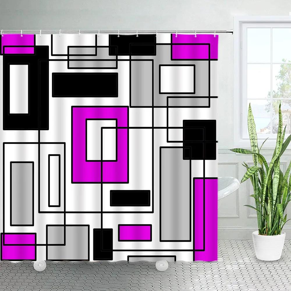Creative Geometric Shower Curtains Red Black Grey Square Plaid Line Modern Abstract Art Printing Bathroom Decor Bath Curtain Set W60H190(CM)-1 Pcs
Creative Geometric Shower Curtains Red Black Grey Square Plaid Line Modern Abstract Art Printing Bathroom Decor Bath Curtain Set W60H190(CM)-1 Pcs