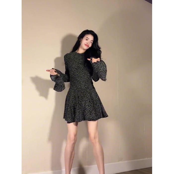 Petite Korean Chiffon Polka Dot A-line Dress with Flare Sleeves M чёрный
Petite Korean Chiffon Polka Dot A-line Dress with Flare Sleeves M чёрный