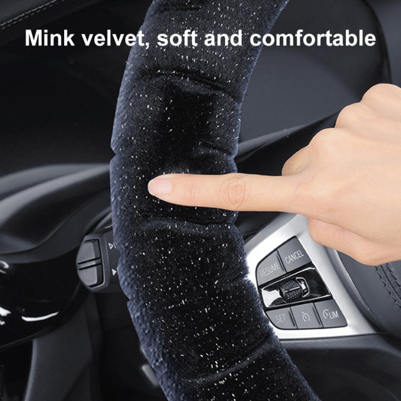 38cm D-shape Fluffy Steering Wheel Cover Short Plush Non-Slip Steering Wheel Protector Black
38cm D-shape Fluffy Steering Wheel Cover Short Plush Non-Slip Steering Wheel Protector Black