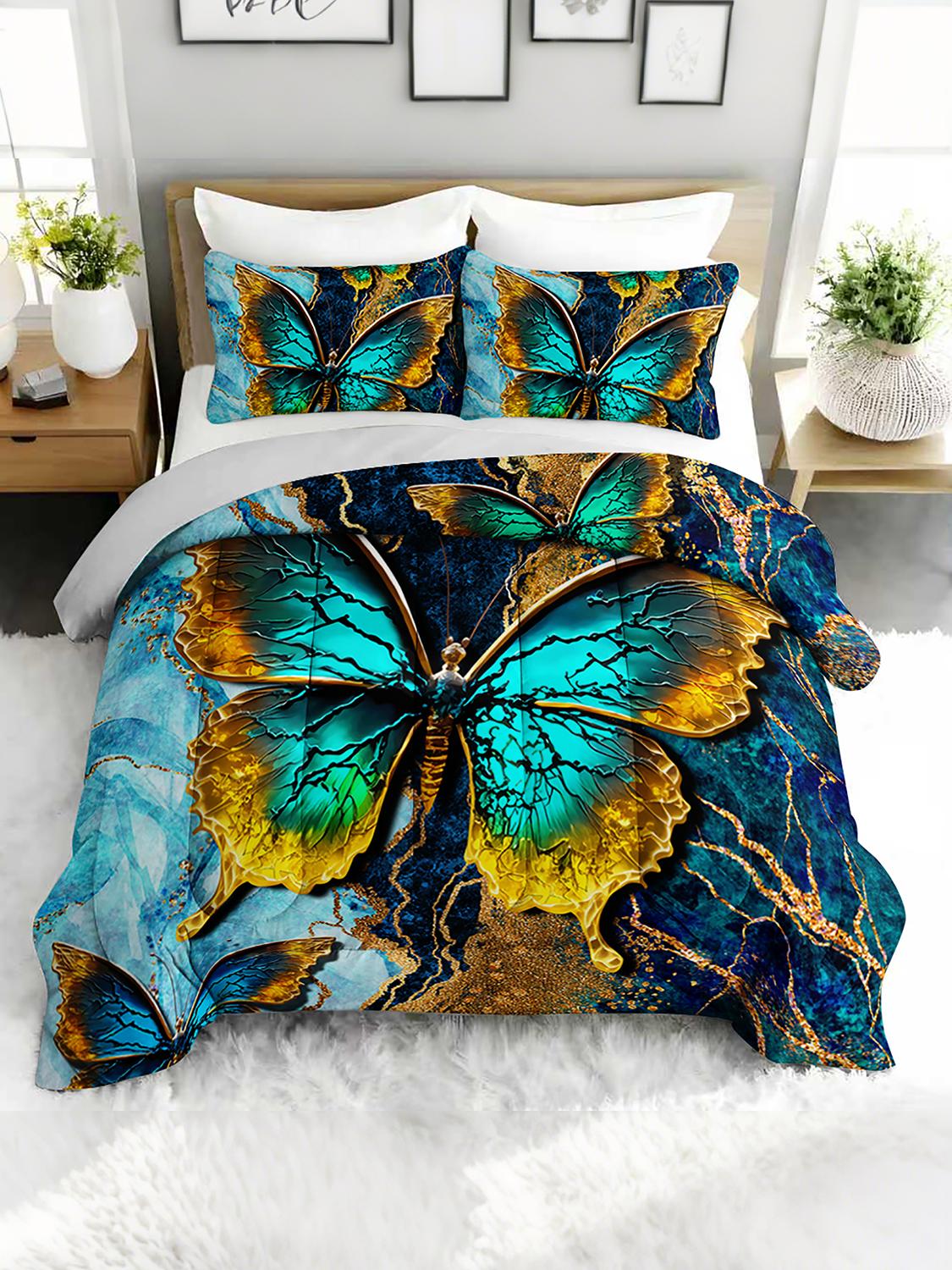 3PC Butterfly Luxury Duvet Bedding Set Soft Blanket Comforter with 2 Pillowcases Aesthetic for Bedroom Or Guest Room Twin
3PC Butterfly Luxury Duvet Bedding Set Soft Blanket Comforter with 2 Pillowcases Aesthetic for Bedroom Or Guest Room Twin