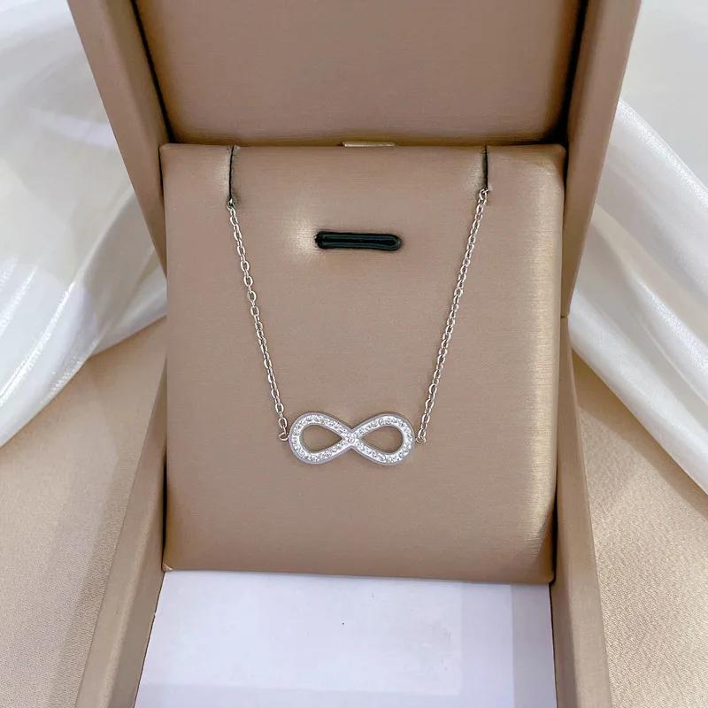 Luxury Full Crystal 8 Shape Bowknot Pendant Necklace for Women High Quality Stainless Steel Bride Collar Jewelry Colorfast Gift срібний
Luxury Full Crystal 8 Shape Bowknot Pendant Necklace for Women High Quality Stainless Steel Bride Collar Jewelry Colorfast Gift срібний