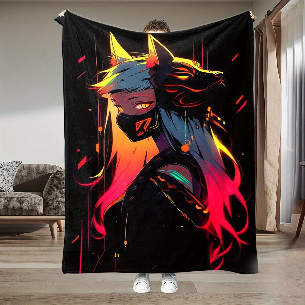 Cyberpunk Wolf Lady Anime Blanket - Decorated with neon colors - Soft and warm, perfect for the office, suitable for all seasons 75x90cm
Cyberpunk Wolf Lady Anime Blanket - Decorated with neon colors - Soft and warm, perfect for the office, suitable for all seasons 75x90cm