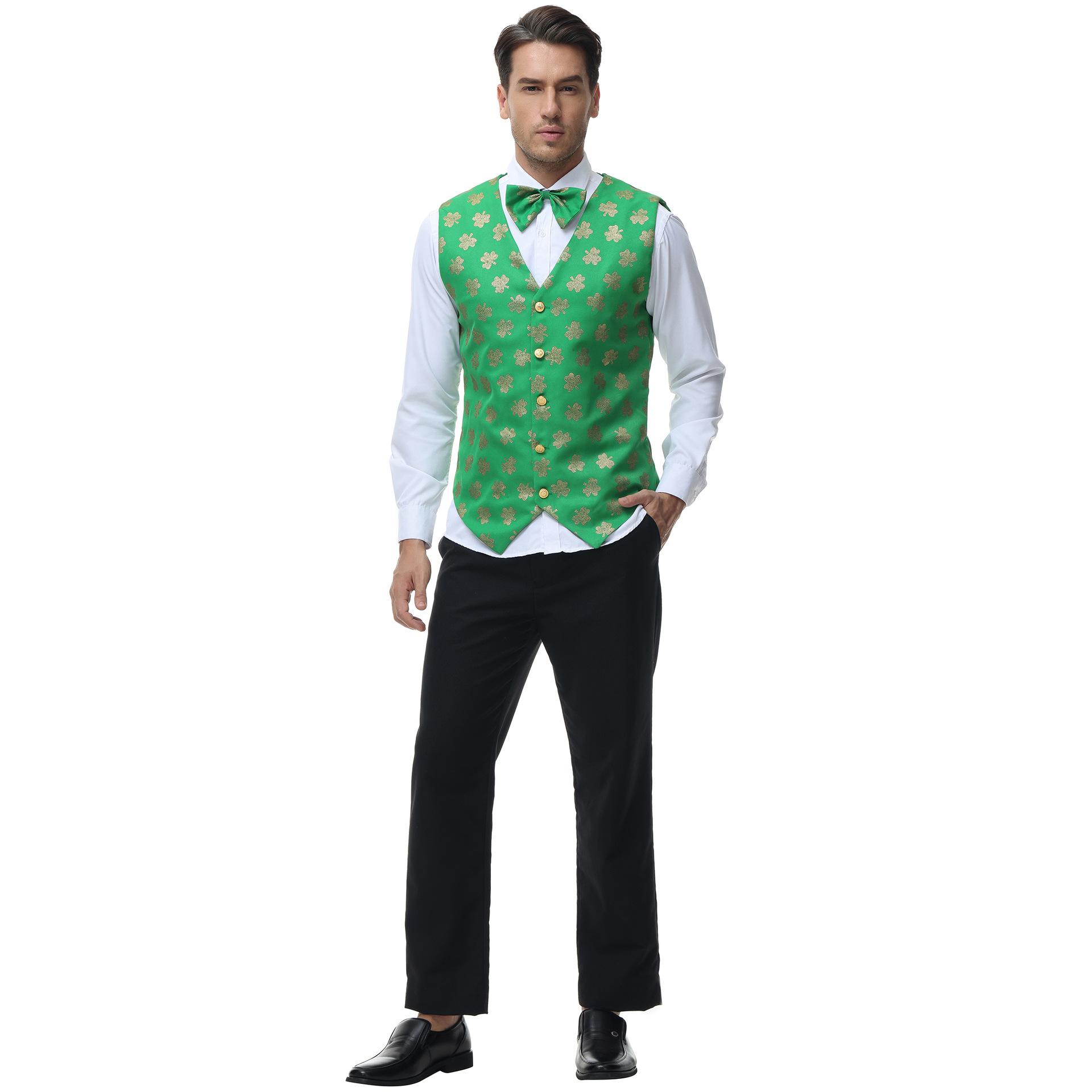 Oktoberfest men s waiter vest clothing cos suit, green printed wine party men s vest M
Oktoberfest men s waiter vest clothing cos suit, green printed wine party men s vest M