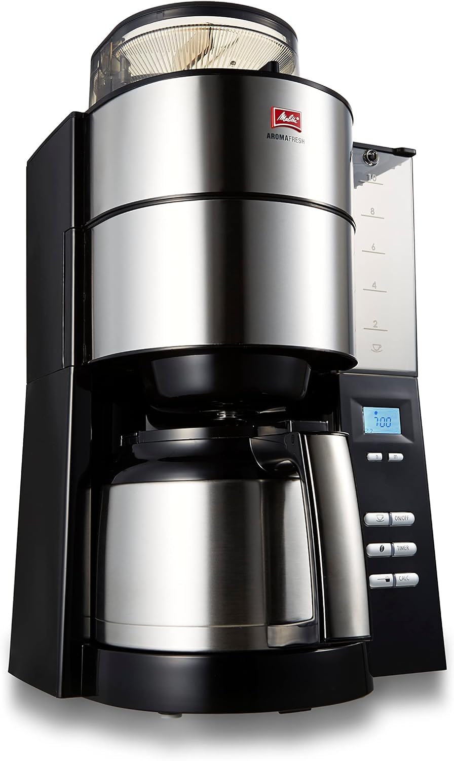 Повністю автоматична кавоварка Melitta з паперовим фільтром Aroma Fresh 10 чашок чорна AFT1022-1B чорний
Повністю автоматична кавоварка Melitta з паперовим фільтром Aroma Fresh 10 чашок чорна AFT1022-1B чорний