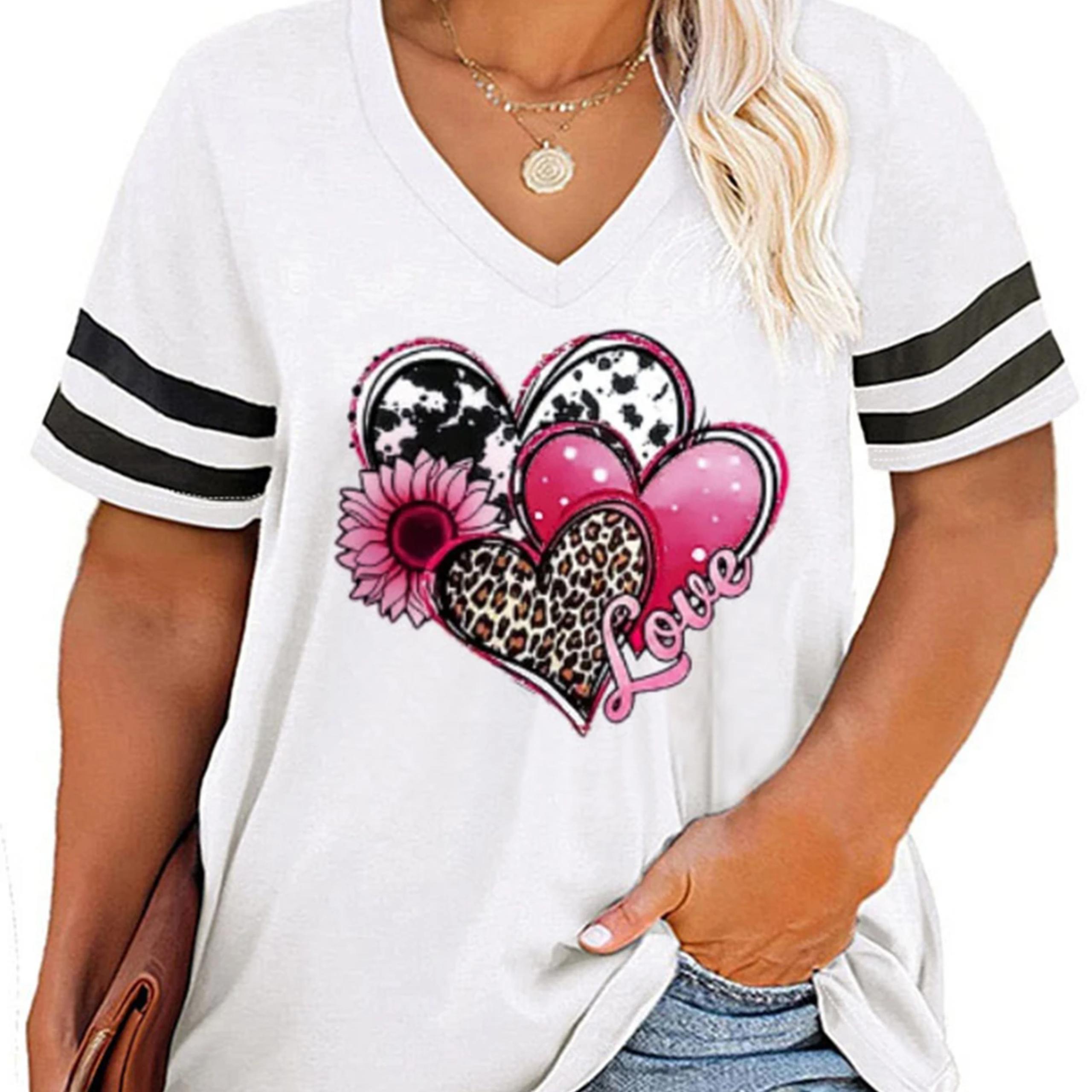 2024 Plus Size Spring/Summer New Love Print Casual Fashion Women s V-Neck Short-Sleeved Loose T-Shirt 5XL 6XL 6XL
2024 Plus Size Spring/Summer New Love Print Casual Fashion Women s V-Neck Short-Sleeved Loose T-Shirt 5XL 6XL 6XL