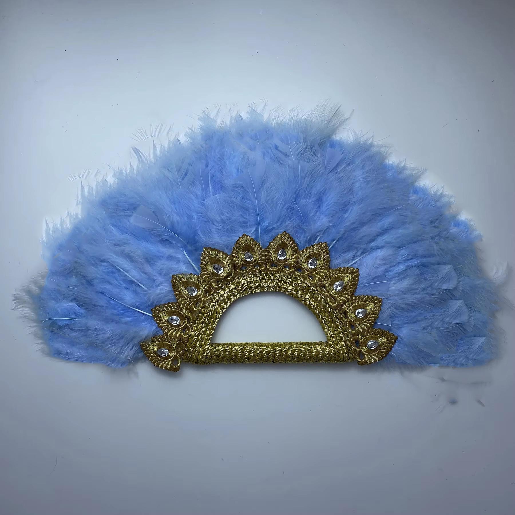 Big Size African Blue Feather Fan for Ladies, Wedding Feather Fan for Bride, Double Side Feather, Nigerian Stones Dance Handfan 32CMX55CM
Big Size African Blue Feather Fan for Ladies, Wedding Feather Fan for Bride, Double Side Feather, Nigerian Stones Dance Handfan 32CMX55CM