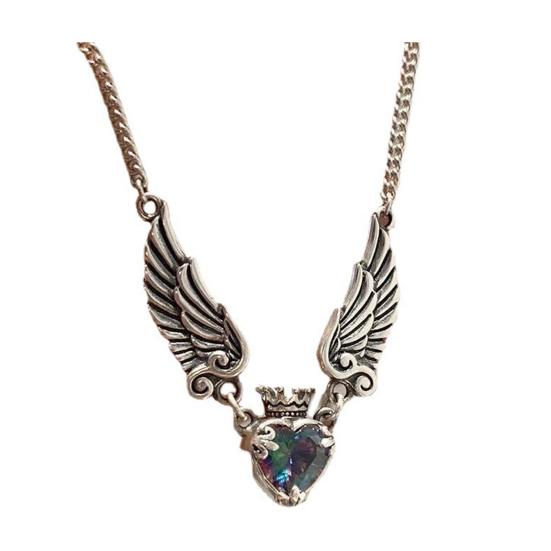 Винтажное ожерелье с подвеской в виде сердца, геометрическое, с гальваническим покрытием, с искусственным кристаллом, для повседневной носки, гипоаллергенное, ожерелье с подвеской в виде крыльев ангела, модная бижутерия серебряный
Винтажное ожерелье с подвеской в виде сердца, геометрическое, с гальваническим покрытием, с искусственным кристаллом, для повседневной носки, гипоаллергенное, ожерелье с подвеской в виде крыльев ангела, модная бижутерия серебряный