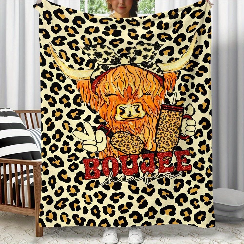 1PC Boujee Highland Cow Leopard Print Fleece Blanket Funny Animal Design Soft Cozy Throw Blanket for Trendy Home Decor Gift 75x100cm (30x40inch)
1PC Boujee Highland Cow Leopard Print Fleece Blanket Funny Animal Design Soft Cozy Throw Blanket for Trendy Home Decor Gift 75x100cm (30x40inch)