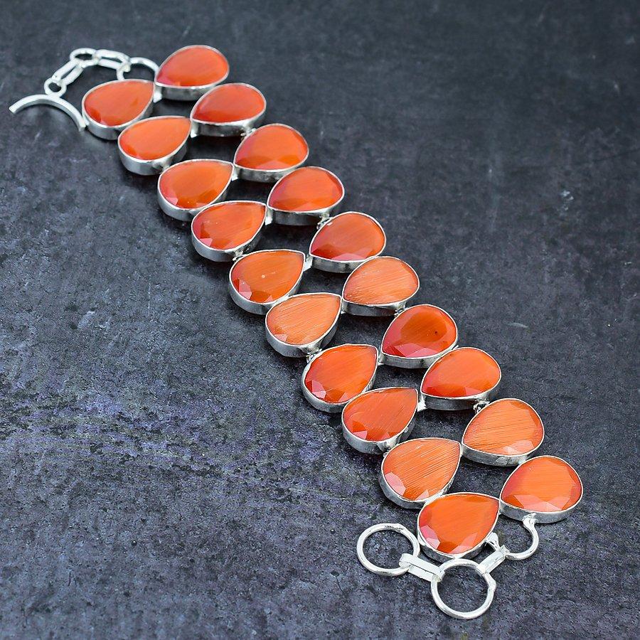 Браслет ручной работы из серебра 925 пробы с натуральным оранжевым драгоценным камнем Monalisa 7-8 дюймов Y9J26
Браслет ручной работы из серебра 925 пробы с натуральным оранжевым драгоценным камнем Monalisa 7-8 дюймов Y9J26