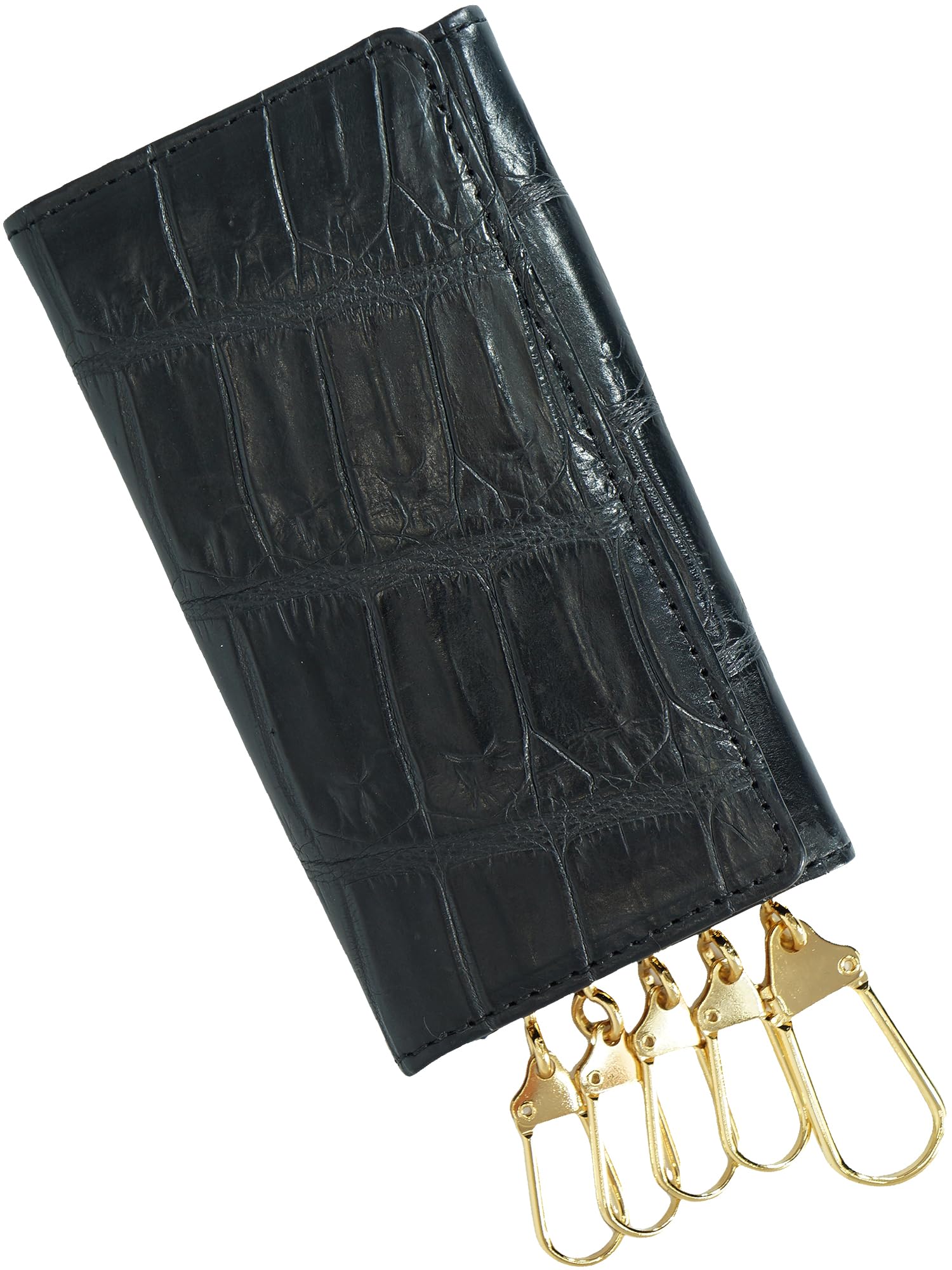 Black Crocodile Leather Key Case, Made in Japan, 6-Key Case, with Card Slots, Smart Key Compatible, Genuine Leather, Key Ring, Key Holder, Car Key
Black Crocodile Leather Key Case, Made in Japan, 6-Key Case, with Card Slots, Smart Key Compatible, Genuine Leather, Key Ring, Key Holder, Car Key