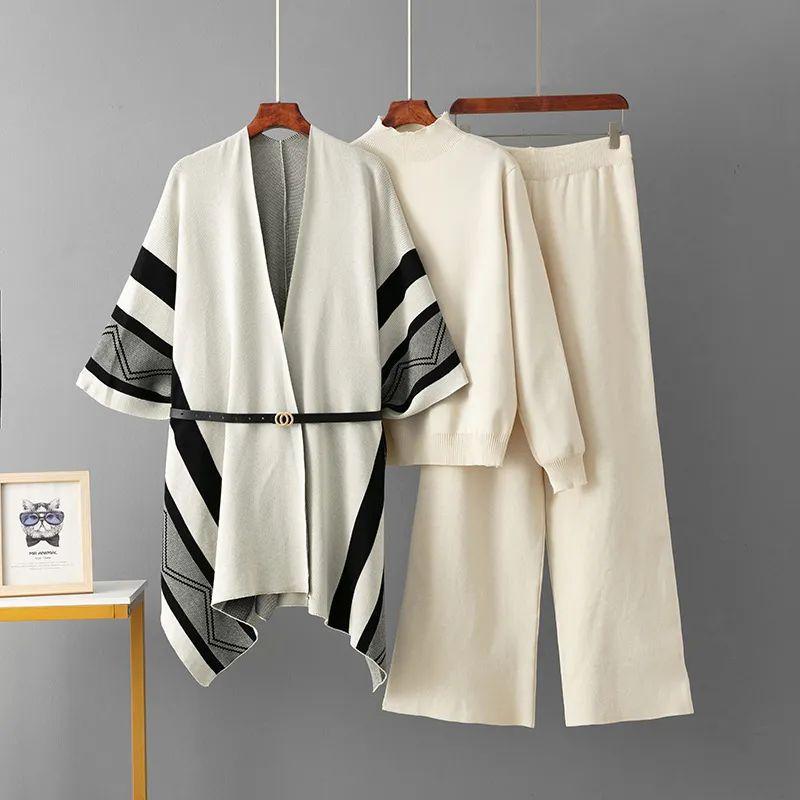 European and American Cross-Border Jacquard Bolero Loose Wide-Leg Pants Knitted Three-Piece Set Simple Casual Style Set Spring and Autumn Women Apricot All yards
European and American Cross-Border Jacquard Bolero Loose Wide-Leg Pants Knitted Three-Piece Set Simple Casual Style Set Spring and Autumn Women Apricot All yards