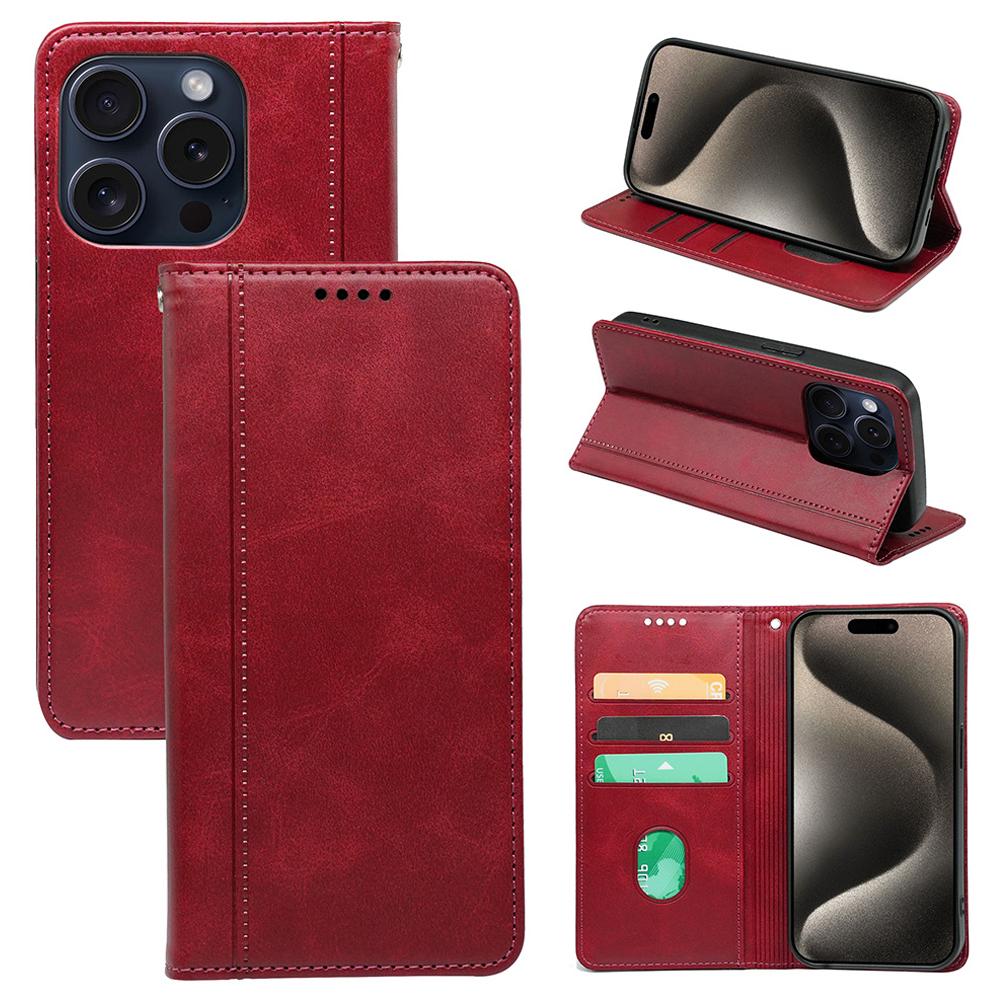 For iPhone 15 Pro Case Calf Texture PU Leather Wallet Stand Phone Cover Red
For iPhone 15 Pro Case Calf Texture PU Leather Wallet Stand Phone Cover Red
