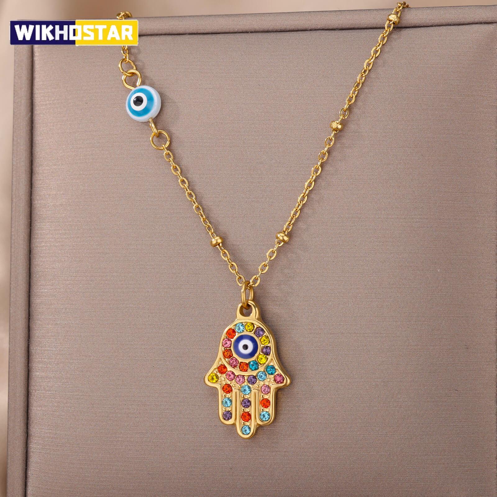 Evil Eye Necklaces For Women Stainless Steel Gold Color Charm Choker Neckalce Christmas Jewelry Accessories Gift 45cm
Evil Eye Necklaces For Women Stainless Steel Gold Color Charm Choker Neckalce Christmas Jewelry Accessories Gift 45cm