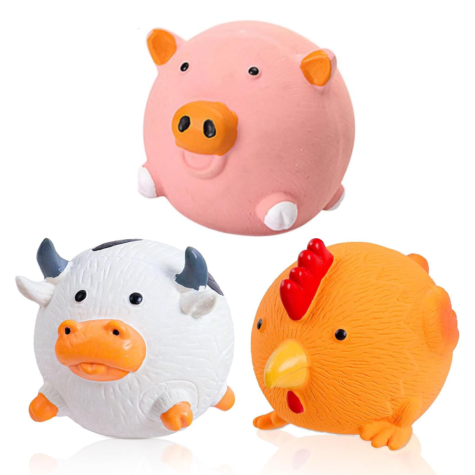 Interactive Squeaky Latex Rubber Pet Toy Pack with Cute Animal Designs for Small and Medium and Squeaky Balls 3-Piece Puppies, Dogs,
Interactive Squeaky Latex Rubber Pet Toy Pack with Cute Animal Designs for Small and Medium and Squeaky Balls 3-Piece Puppies, Dogs,