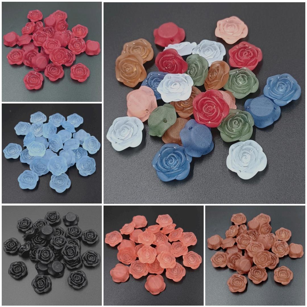 High quality Creative Handmade Rose Flower Flat Bottom Frosted Matte 10pcs Beads DIY Jewelry Accessories Perforated Necklace Bracelet Making Material
High quality Creative Handmade Rose Flower Flat Bottom Frosted Matte 10pcs Beads DIY Jewelry Accessories Perforated Necklace Bracelet Making Material