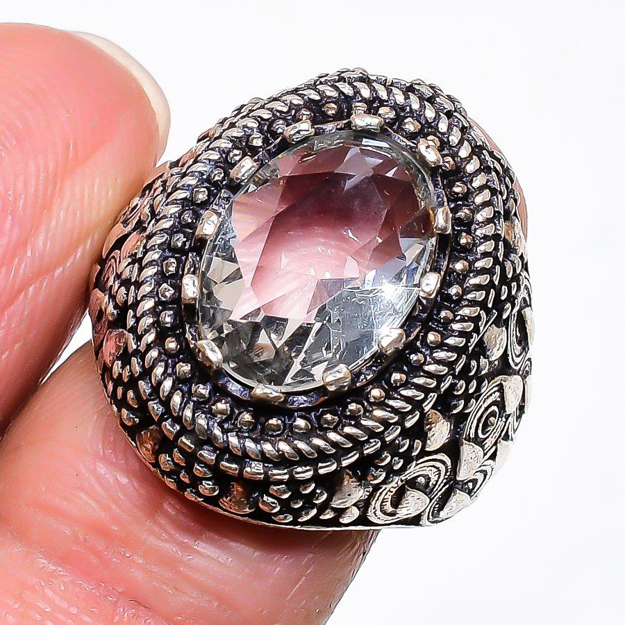 Натуральний білий топаз Дорогоцінний камінь 925 Стерлінгове Срібло Ювелірна каблучка Розмір 8 AR-16634
Натуральний білий топаз Дорогоцінний камінь 925 Стерлінгове Срібло Ювелірна каблучка Розмір 8 AR-16634