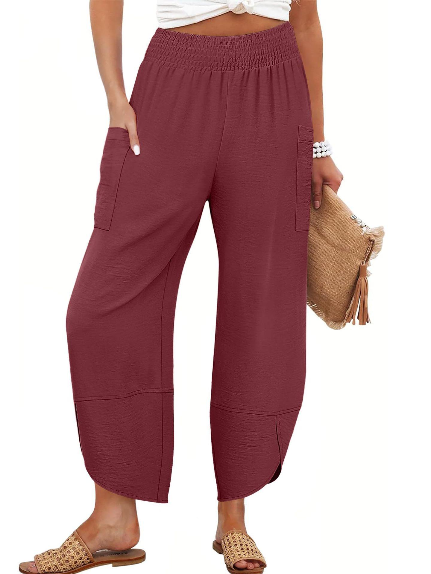 2026 Mid-Waist Ruched Ankle Casual Pants - Solid Color, Loose Fit S вина червоного кольору
2026 Mid-Waist Ruched Ankle Casual Pants - Solid Color, Loose Fit S вина червоного кольору