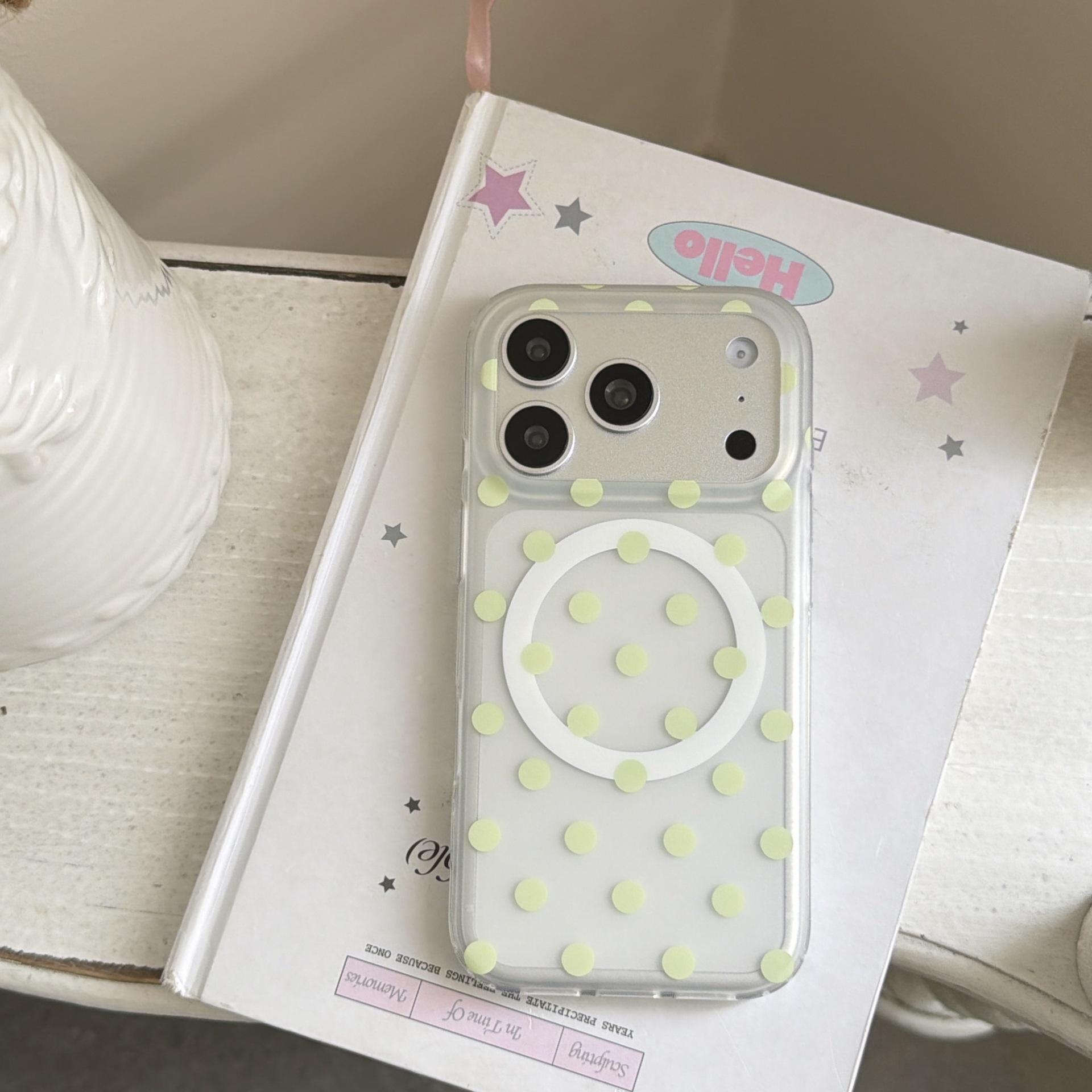 Korean Style Polka Dot Green Phone Case with Stand for iPhone 17/16/15 Pro Max iPhone 15
Korean Style Polka Dot Green Phone Case with Stand for iPhone 17/16/15 Pro Max iPhone 15