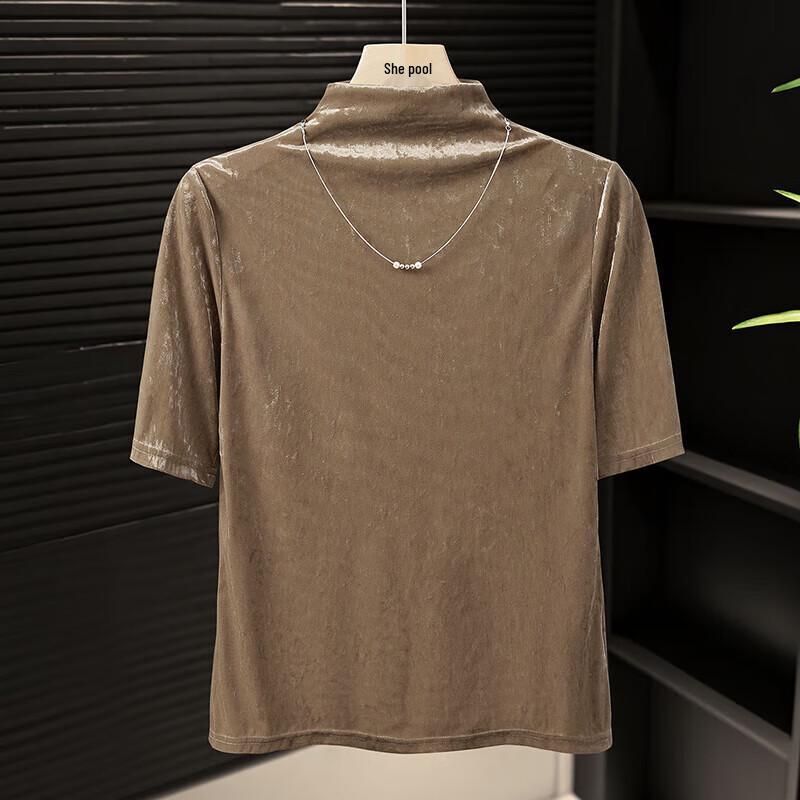 Women s Velvet Semi-High Collar Short Sleeve T-Shirt M
Women s Velvet Semi-High Collar Short Sleeve T-Shirt M