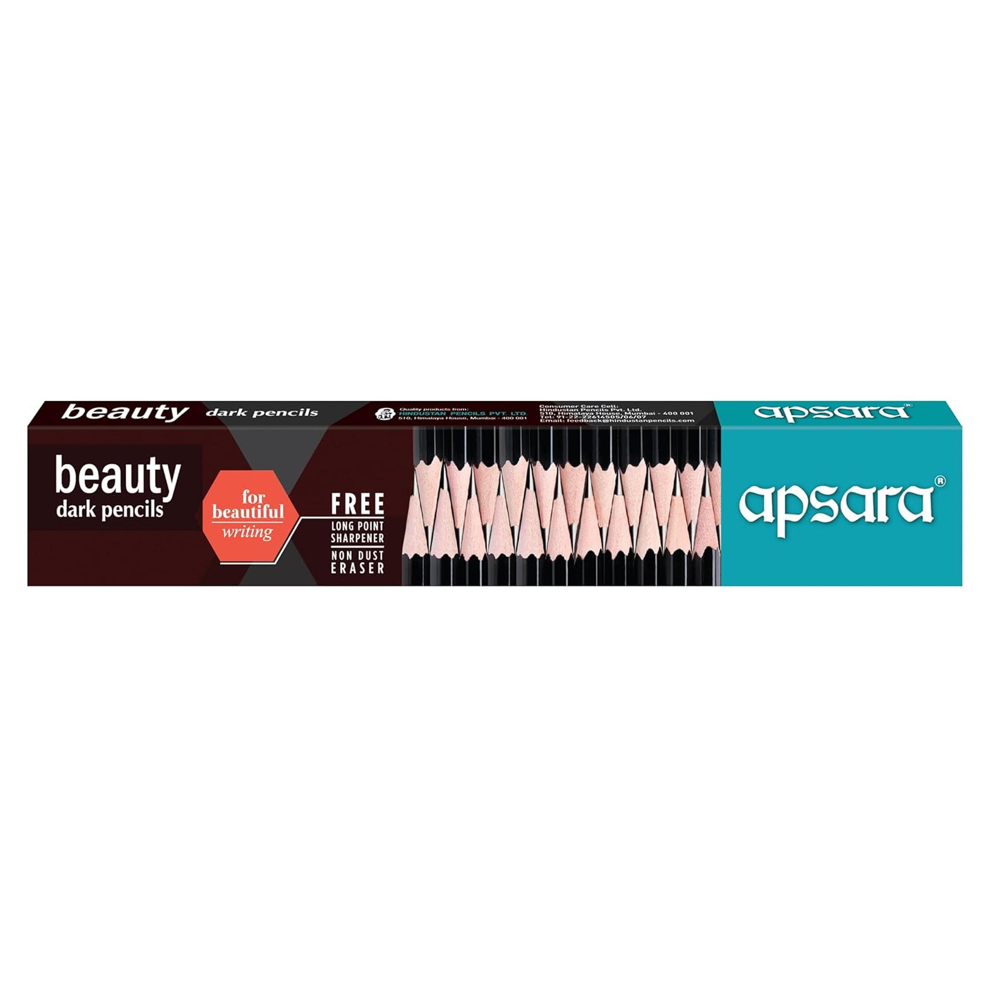Apsara Beauty Pencils Hexagonal Body Strong Grip HB Writing Pencils Set of 10 with Sharpener & Eraser Pack of 1
Apsara Beauty Pencils Hexagonal Body Strong Grip HB Writing Pencils Set of 10 with Sharpener & Eraser Pack of 1