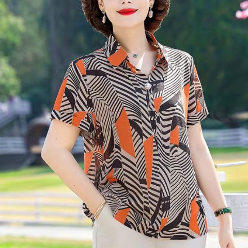 Одежда для мам Свободная футболка с короткими рукавами для женщин среднего и пожилого возраста Модный топ-пуловер с лацканами XL
Одежда для мам Свободная футболка с короткими рукавами для женщин среднего и пожилого возраста Модный топ-пуловер с лацканами XL